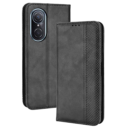 GOKEN Funda para Huawei Nova 9 SE Funda, Leather Folio Carcasa con Billetera, Magnética Premium PU/TPU Cuero FILP Case Cover con Soporte/Tapa Tarjetas (Negro)