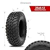 Tusk Terrabite 25x8-12 Radial Tire for UTV/ATV, Medium/Hard Terrain, Heavy Duty 8-Ply Rated Construction, Reinforced Sidewall Tread Armor, Durable Off-Road Performance #5