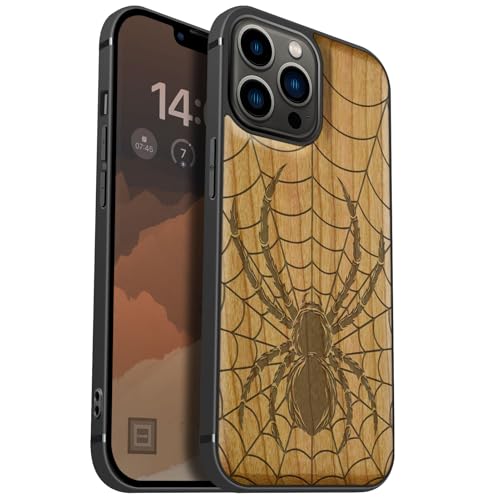 Coque iPhone 13 Pro Max antichoc en bois véritable anti-rayures