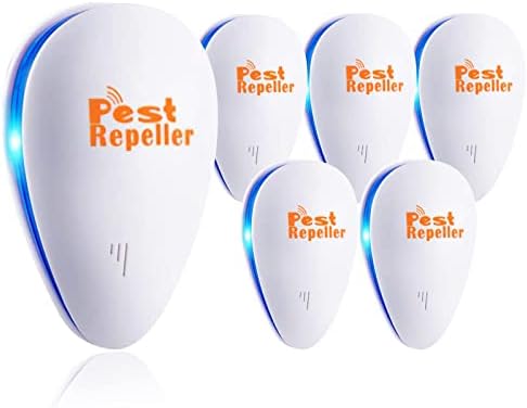 KAVNLON Ultrasonic Pest Repeller 6 Pack,Pest Repellent Plug in Mouse Repellent, Rodent Mice Plug-Ins, Mosquito Indoors,Pest Control for Insect, Spider,Ant,Cockroach, White, u-3c-4825