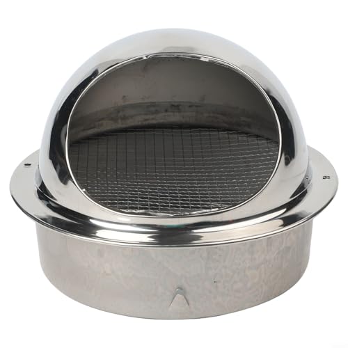 EffiFish Cubierta de ventilación de pared de acero inoxidable redonda para extractor de aire con parrilla anticorrientes de aire para secadora de aire acondicionado (160 mm)