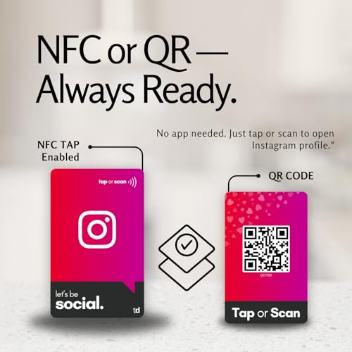 Image of NFC & QR Smart Social Follow Tap Card, Durable PVC, UV Printed - Connect on Instagram with One Tap, Contactless Link Sharing