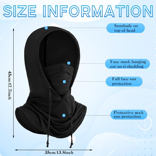 Image of Patelai 6 Pcs Summer Balaclava UV Face Mask Sun Protection Cooling Hood Full Head Face Cover for Women Men Cycling Fishing