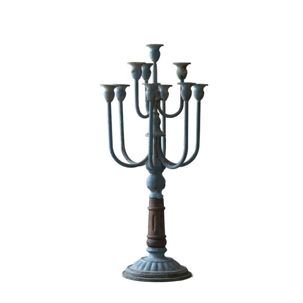 Candle Holder 10-Head Candle Holder, Wood Vintage For Dining Table Centerpiece, Coffee, Mantel Or Any Tabletop Decorate Candlestick