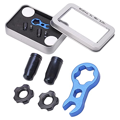 7 tapones para válvula de bicicleta de aleación de titanio, cubierta protectora ligera con juego de tuercas, ideal para protección de neumáticos (negro) miniatura 5