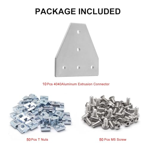 Image of 10pcs 4040 Corner Bracket T Joint Plate Connector T Slot Hardware V Slot Accessories 4040 4080 Aluminum Extrusion Bracket Silver