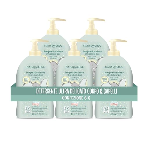 Naturaverde | Baby-BIO- Disney- Detergente Corpo&Capelli, Ultra Delicato, 6x400ml