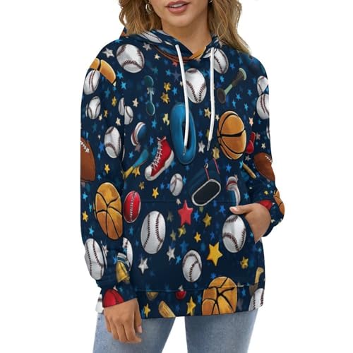 Sweatshirt bleu foncé manches longues avec poche et capuche sport - 2