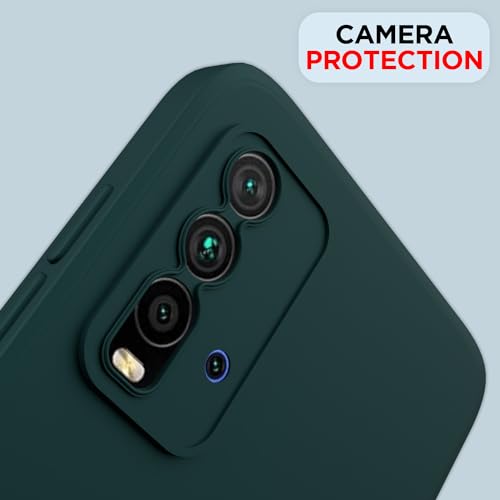 Image of Outlouders Back Cover for Redmi 9 Power /Poco M3 | Camera Protection | Durable Soft Matte Silicone Bumper Case (Green)