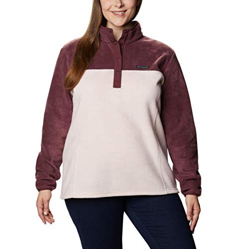 Image of Columbia Womens Benton Springs Half Snap II Pull Over Fleece Jacket, Dark Stone /Canoe /Vintage Blue, 3X
