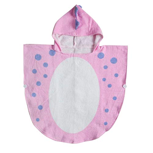 YWLINK Lindo Mezcla De AlgodóN Bebé NiñOs NiñAs Albornoz Dibujos Animados Dinosaurio con Capucha Toalla De BañO Pijamas Capucha Albornoz MantóN Toalla Toalla Manto CóModo(Rosado,0-4 años)