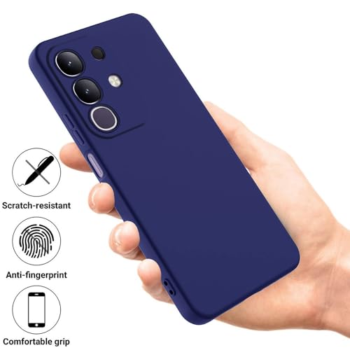 Image of Back Cover for Vivo T4x 5G / Y29 4G / iQOO Z10x 5G | Full Camera Protection | Premium Liquid Silicon Case | Flexible Bumper Case for Vivo T4x 5G / Y29 4G / Y31 Pro 5G /iQOO Z10x 5G (Dark Blue)