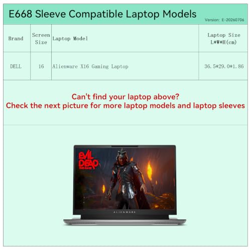 Image of Smatree Elite Laptop Sleeve for 16 inch DELL Alienware X16 Gaming Laptop, Protective Laptop Case with Pocket(E668)