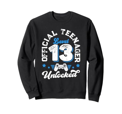 Official Teenager Level 13 Unlocked 13Th Birthday Gamer Boys Sudadera