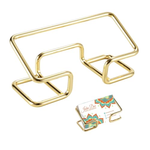 Image of Climberty 1Pcs Visiting Card Holder for Men, Business Card Holder for Desk, Business Card Holder Display Stand, Modern Business Card Organizer, Desktop Business Card Holders (Gold)