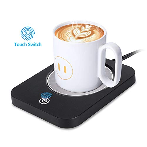 Mug Warmer, Coffee Warmer for desk, Cup warmer with automatic shut off for Office Home Use, Electric Cup Beverage Plate for Candle, Water, Cocoa, Milk (Black)