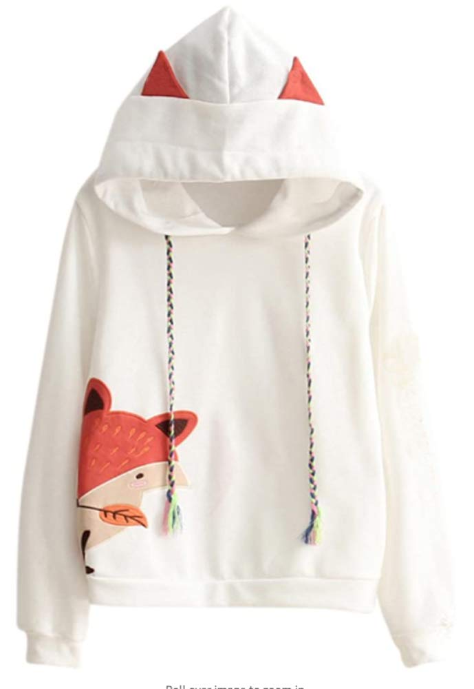 Cosplay Anime Fox Graphic Cute Teen Emo Sweater Hoodie Ears Costume Emo Jacket T Shirt Top Shirt