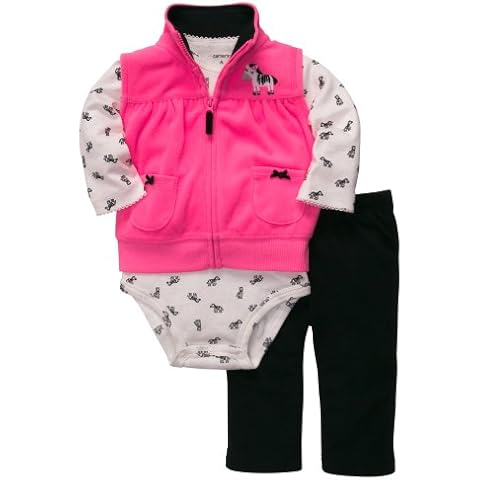 Carter's Conjunto Chaleco Body Pantalones Bebé Niña Cover