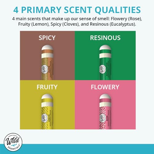 mEssentials Wild Smell Retraining Kit Nasal Inhalers, Made in The USA, Pure Oils, Olfactory Therapy, Loss of Smell, Aromatherapy White, White, Small-Medium