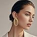 5 Pairs Gold Plated Stainless Steel Hoop Earrings for Women Hypoallergenic Large Small 14K Gold Plated Starry Sky Filigree Hoops Hoop Earrings Pack Lightweight Fashion Earrings Set