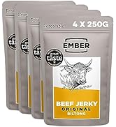 Ember Snacks – Biltong Beef Jerky (250 g x 4 Orginal) Proteinreich, kalorienarm. Fettarmer, Snack...