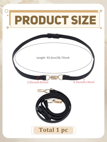1Pcs PU Leather Waist Belt, Skinny Belt with Alloy Buckles for Skirt Dresses Jeans Coats, 933x20.5x3.5mm2