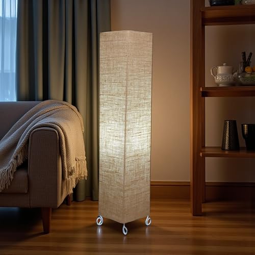 Image of Cotton Fabric Floor Lamp for Bedroom's Desk Lamp for LivingRoom, Bed Room, Office | Night Stand Dimmable Room Floor Lamp for Reading Corner Lamp | Bulb Included