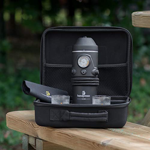 Handpresso Auto Set 48266 Set with 12V portable espresso maker for cars using ESE pods or ground