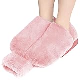 Chauffe-pieds,2L - Sans électricité - Chauffe-pieds,Chauffe-pieds - Chauffant les pieds - Chancelière pour les pieds froids - Bouillotte 2 en 1 pour les pieds pour homme et femme (36 x 30 cm) (rose)