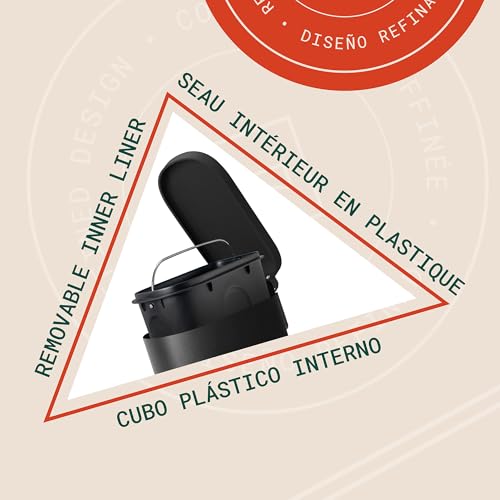 ACENTO Caneca rectangular 1.3 gal con tapa y pedal miniatura 6