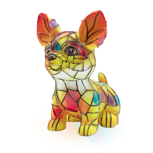 AGWIM Chihuahua Night Light, LED Dog Series Art Light, Cute Pet Themed Stained Resin Table Lamps, Vintage Home Decor, Fun Gift for Dog Lovers (#03, 7.87