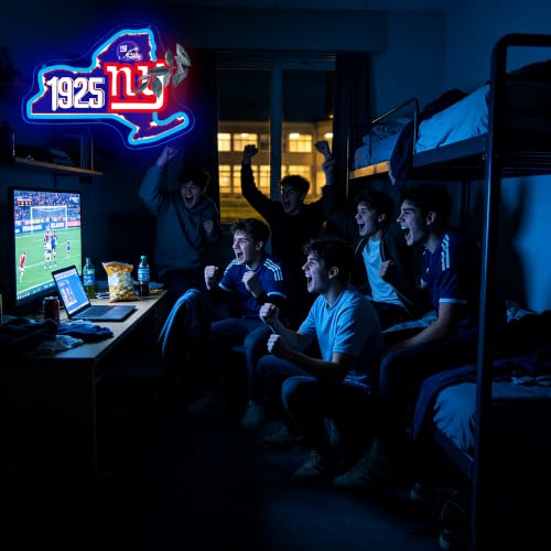 Image of Football Neon Sign for Wall Decor Football Logo Neon Light for Man Cave