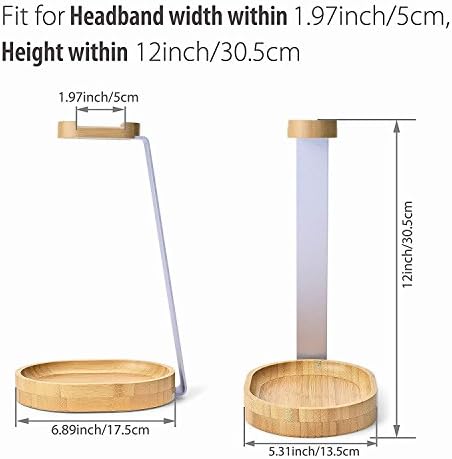 Avantree Universal Wooden & Aluminum Headphone Stand Hanger with Cable Holder, Sturdy Desk Headset Mount Rack for Sony, Bose, Shure, Jabra, JBL, AKG, Gaming Headphones Display - TR902