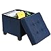 SONGMICS Storage Ottoman, Small Ottoman Foot Rest with Legs, 15 x 15 x 15.7 Inches Foot Stool, Load up to 660 lb, for Living Room, Bedroom, Dorm, Midnight Blue ULSF14IN