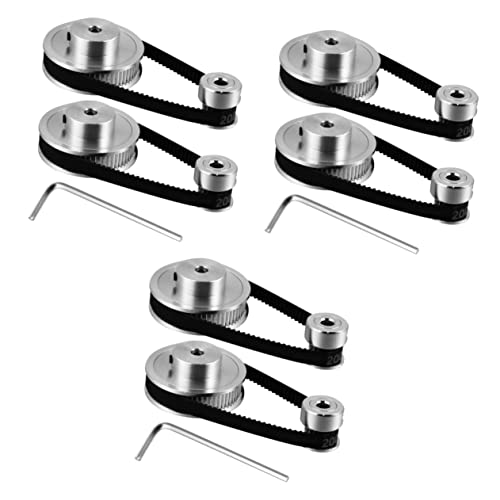 Baluue 3sets Synchronous Wheel Set Stepper Motor Pulley for Printer Supplies Includes Reduction Gear Set Timing Belt for
