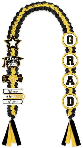 Image of Tifeson Graduation Leis Decorations 2026 - Handmade Double Braided Graduation Ribbon Leis with Glitter Pins for Him Her High School College Congrats Grad Gifts Party Supplies