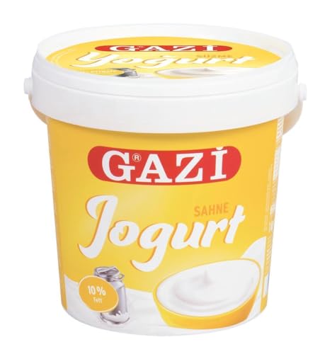 Gazi Yogurt Süzme – 10 x 1 kg – yogur crema resistente con 10% de grasa, sabor extra cremoso, especialmente adecuado para salsas, sopas, como postre, para gachas o cereales