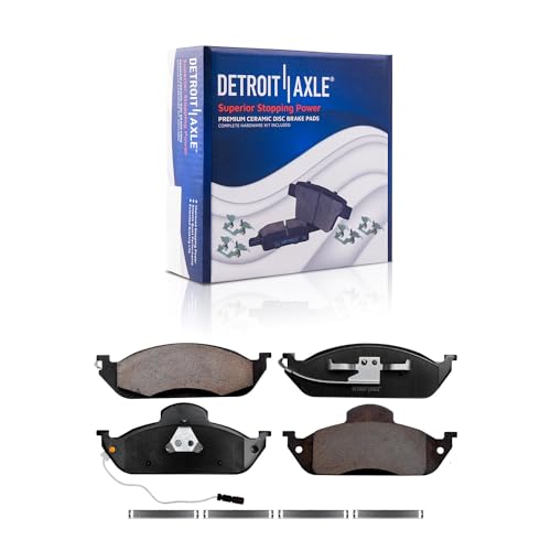 Image of Detroit Axle - Brake Pads for 1998-2003 Mercedes-Benz ML320, 2003-2005 ML350, 1999 ML430, Ceramic Brake Pads w /Hardware Front and Rear Replacement