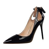  Minetom Damen Sommerschuhe Sandalen Peep Toe High Heels Sandalette 10Cm Absatz Schuhe Kurz Stiefel Blockabsatz Pumps Damensandaletten Abendschuhe Schwarz 35 EU
