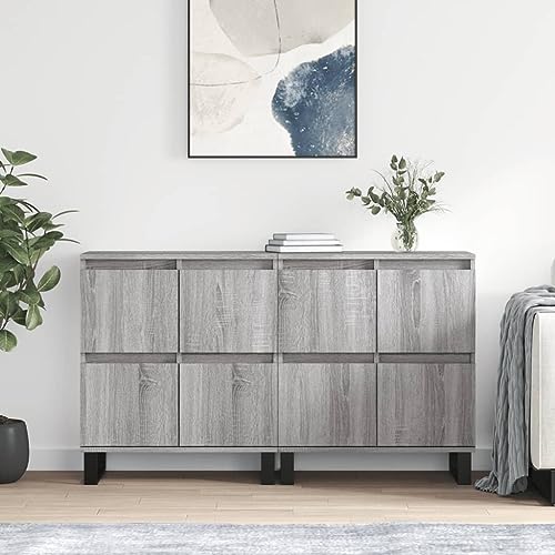 Xichuzi Aparadores 2 Piezas Madera contrachapada Gris Sonoma, Aparadores para Salon, Aparador Entrada Recibidor, Aparador Cocina, Vitrinas para Salon, Muebles Auxiliares 3190187
