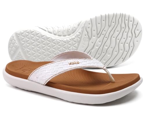 Image of KuaiLu Womens Flip Flops Arch Support Yoga Mat Cushioned Thong Sandals | Ladies Comfortable Walking Slides For Plantar Fasciitis Slip On Indoor Outdoor For Summer