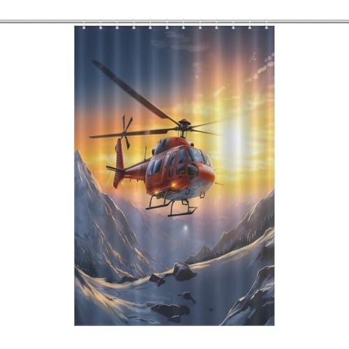 Hélicoptères rideau de douche imperméable 122x183cm pour salle de bain - 7