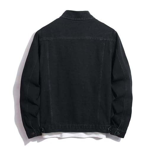 Denim Jacket Men,Stretch Slim Fit Jean Jacket,Ripped Ripened Trucker Denim Coat,Men's Fashion Outdoor Jacket2