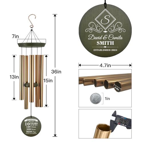 Image of ASTARIN Personalized Wind Chimes for Anniversary, Customized Wedding, Anniversary Presents, Birthday Gifts for Loved One,Gifts for Couples, Gift for Wife, Gift for Her