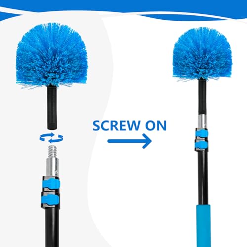 Image of Replacement Cobweb Duster Brush Head - Twist-On, Fits Standard 3 /4″ Threaded Poles, Spider Wed Brush Refill, Dust & Cobweb Remover for High Ceilings and Corners