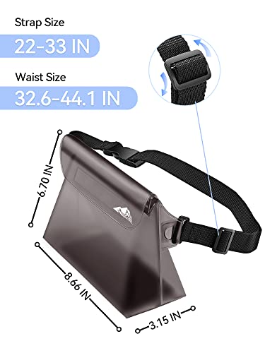 Image of HEETA 2 /3 /4 Pack Waterproof Pouch with Waist Strap, Screen Touchable Dry Bag with Adjustable Belt for Phone Valuables for Kayaking, Swimming, Snorkeling, Boating, Fishing, Surfing & Beach