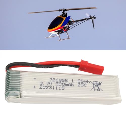 Alomejor 3,7 V Flugzeug-Lithiumbatterie, 500 MAh, Leichtes Design, Überladung mit Rotem JST-Stecker für U818A H37