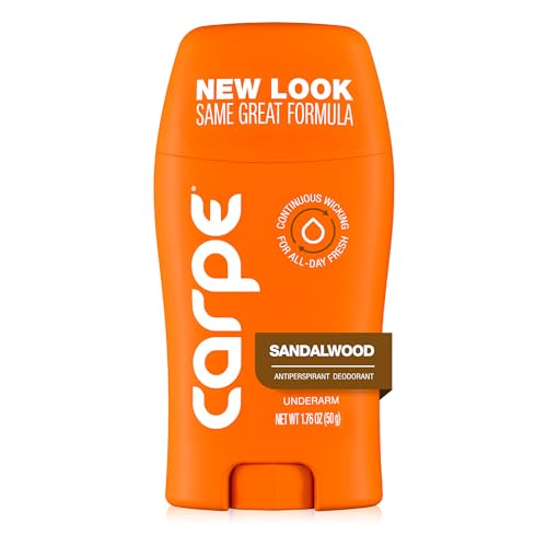 Carpe Underarm Antiperspirant Deodorant for Men - 100 Hour Sweat & Odor Control - Men's Clinical Deodorant - Antiperspirant for Excessive Sweating - Sandalwood