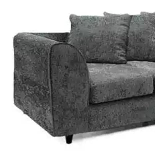 Grey Sofas - Comfy 5 Seater Alaska Fabric Settees - 2c2 Sectional Corner Sofa - Modern Design Scatter Back Settee - Dual Arm Sofa with Footstool for TV Lounge Living Rooms (5 seater sofa) - Image 4