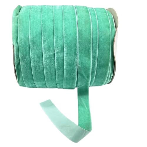 TGDGFKIAS Ruban de Velours, Rouleau de Ruban de Velours Simple Face Large 20 mm, Ruban de fête Bleu Cyan foncé, Jaune, Bleu bébé, Abricot, 4,6 m(Aquablue)